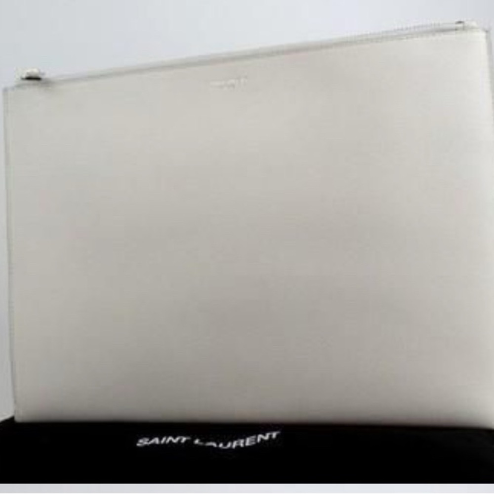 Saint Laurent Cream Clutch Bag